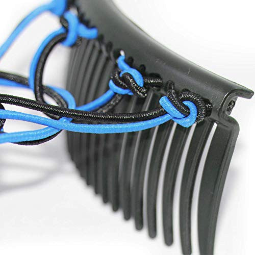 Peigne à cheveux élastique magique original pour cheveux fins et fins – Relevez vos cheveux en quelques secondes sans dommages, plis ou douleur – Chignon, queue de cheval, torsion française, chignon par HairZing (turquoise et noir)