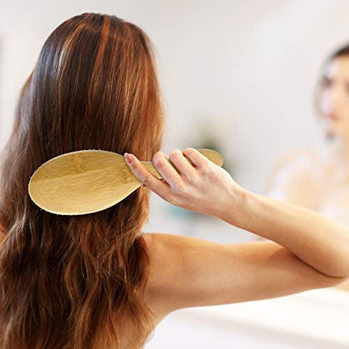 Ensemble de brosses à cheveux BOMEIYI, brosses à cheveux démêlantes en nylon, brosse à cheveux en bois de bambou pour femmes, hommes et enfants pour cheveux bouclés, brosse lissante pour cheveux fins et brillants