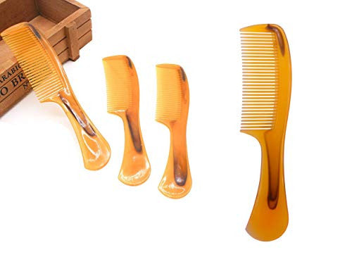 LBY 5-Pack 16 cm(6.3'') Hair Combs, Round Handle Comb Hair Care Comb,Round Comb,Care Handgrip Comb-Best Styling Comb for Long Hair,Plastic Yellow