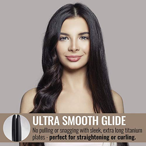 Fer plat professionnel TITANIUM XL par HAI - Plaques extra longues - Lisseur avec générateur ionique pour un coiffage plus rapide-1601029697