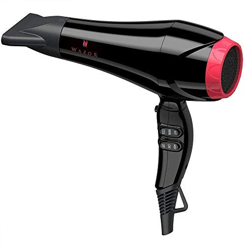 Wazor Ionic Lightweight Hair Dryer 1875W Ceramic Powerful Blow Dryer Pro AC Motor for Quick Drying, 2 Speed / 3 Heat Settings, Concentrator