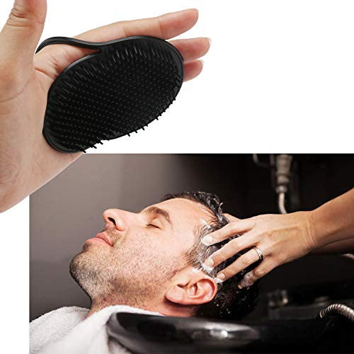 12pcs Palm Hair Brushes, Segbeauty Soft Portable Pocket Combs for Men, Black Scalp Massager Shampoo Hair Beard Brush Comb for Home Use Travel Office