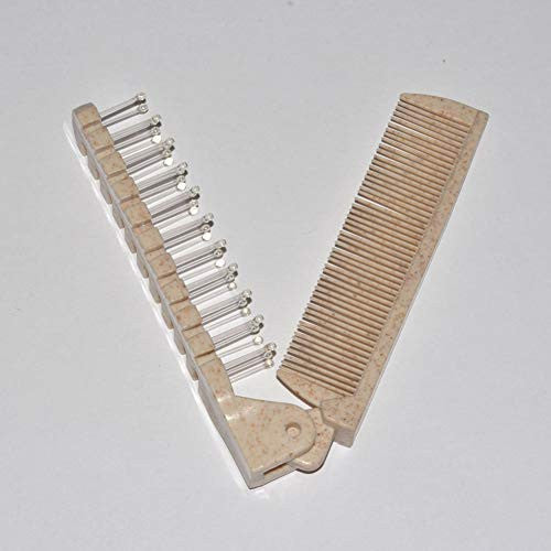 3Pcs Portable Travel Comb Pocket Folding Hair Brush Massage Detangle Hair Comb Anti-static Hairdressing Tools Set From Queenme (Mix 3pcs Wheat Color)