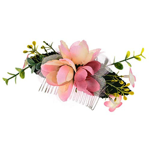 Vividsun Bridal Flower Comb Greenery Hair Comb Wedding Floral Headpiece (Purple)