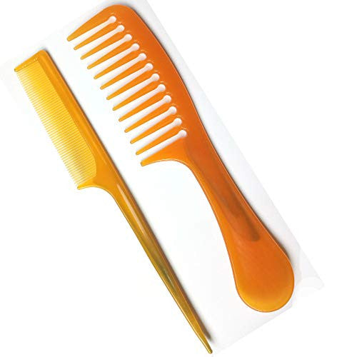Wide Tooth Comb hair comb Detangling Hair Brush,Paddle Hair Comb,Care Handgrip Comb-Best Styling Comb (Orange yellow)