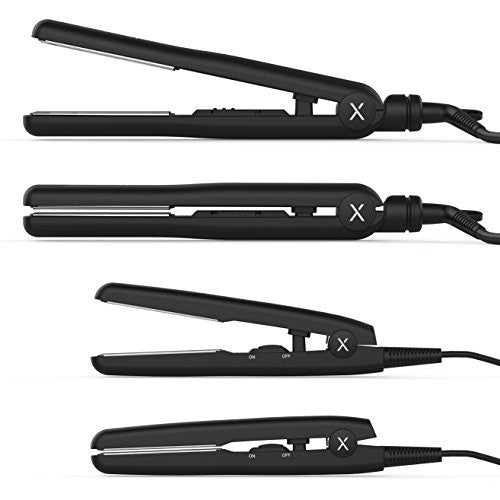 xtava Sleek and Shiny Flat Iron Toolkit (Set of 2 Flat Irons) - Full and Mini Flat Iron Gloss Factor Kit with 1 and ½ Inch Plates - Professional Titanium Hair Straightener for Salon Quality Styling