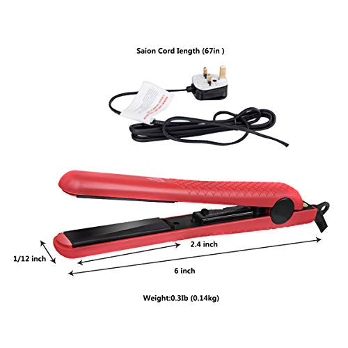 Giantex Fer à lisser en céramique tourmaline, fer plat ionique antistatique, larges plaques en céramique, chaleur thermostatique automatique, fer à lisser pour la maison et les voyages