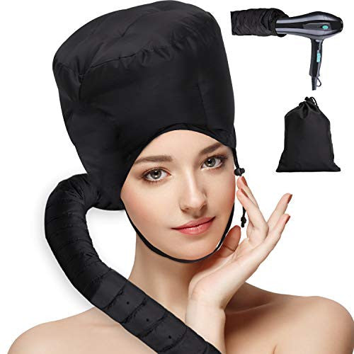 Noverlife Hair Dryer Bonnet, Deep Conditioning Hair Dryer Cap with Hose, Adjustable Large Hair Blower Cap Treatment Hood Soft Bonnet Attachment for Natural Curly Textured Hair Care Drying Styling