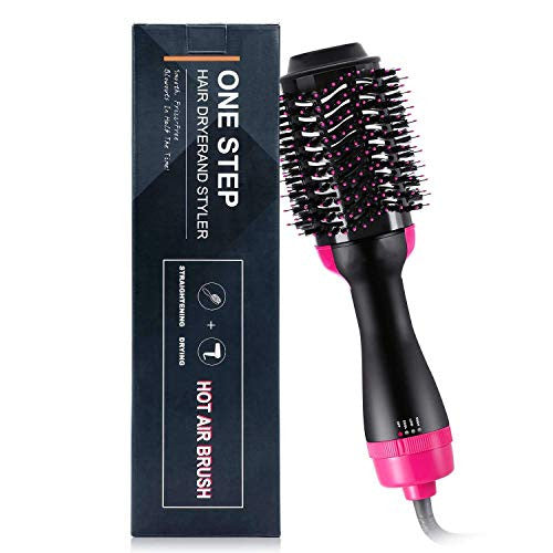 Kuke Hair Dryer Brush, 4 in 1 Hot Air Brush, One Step Hair Dryer & Volumizer with Two Hair Ties Salon Negative Ion Blow Dryer Brush Perfect for Hair, Curling, Styling and Drying All Hair Types