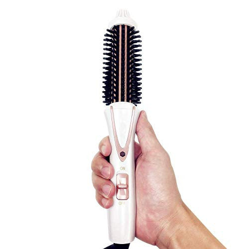 Sussie Daddy Curling Iron Brush Ceramic Tourmaline Ionic Travel Dual Voltage Hot Hair 1 inch Anti-Scald Heated Curling Wands Round Hair Styler Curler Brush Electric