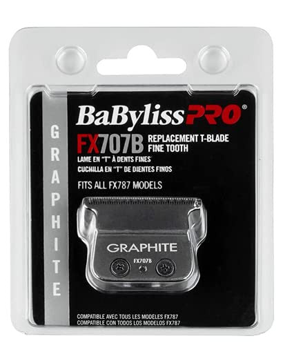 BaBylissPRO Barberology Fine Tooth Graphite Replacement Blade for Outlining Hair Trimmers (FX707B), Black