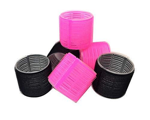 6 Pack Super Jumbo Self Hair Grip Curlers Rollers Pro Salon Hairdressing - Great For Long Hair