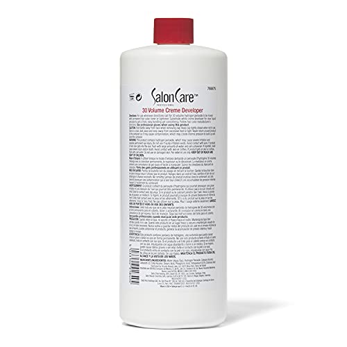 Salon Care 30 Volume Creme Developer, Extra Lift Formula, Easy to Handle Cream Consistency, 32 Ounce