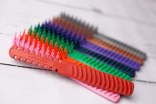 Brosse à cheveux peigne hybride pour femmes, hommes, filles, garçons, épais, bouclés, cheveux courts, longs, barbes, enfants, outil de toilettage pour chiens, séchage par soufflage, sec et humide, 3/4 pouces, usage professionnel, démêlant (noir)