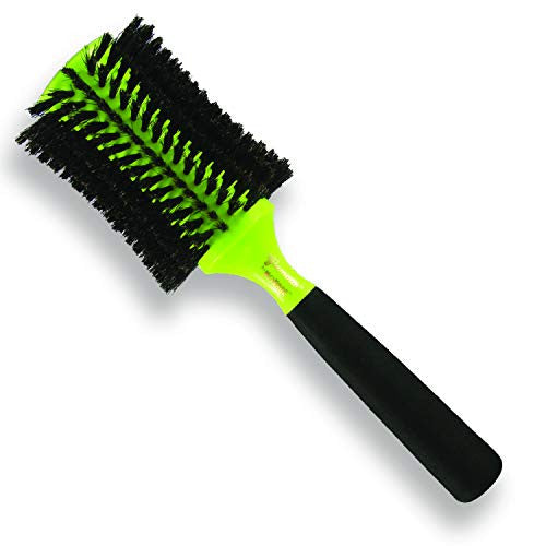 Monroe Glamour Brosse ronde de coiffage et de finition : poils 100 % naturels, noyau polydynamique, manche en mousse – Pro