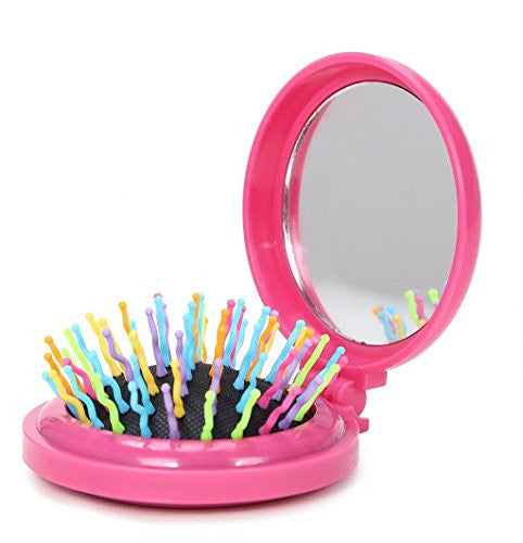 LOUISE MAELYS 1 pièces Mini peigne à cheveux de poche pliant avec miroir ensemble de voyage idée cadeau