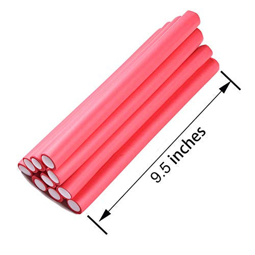 FASHION LADY 2Pack Twist Mousse Bigoudis Couleur Aléatoire Spirale Cheveux Mousse Bigoudi Rouleau Ensemble Pas de Cheveux Chauffés Flexible Mousse Twist Curls 20pcs Tiges Flex 9,5 pouces de longueur 2,0 cm de diamètre (20 tiges)