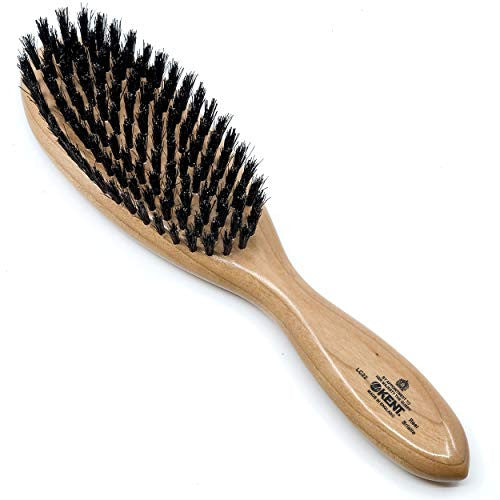 Kent LC22 Finest Hair Brushes for Women Detangler Dry Brush Made of Cherrywood - Boar Bristle Paddle Hairbrush for Medium to Thick Hair - Royal Salon Style Straightening Pure Wood Brush from Kent