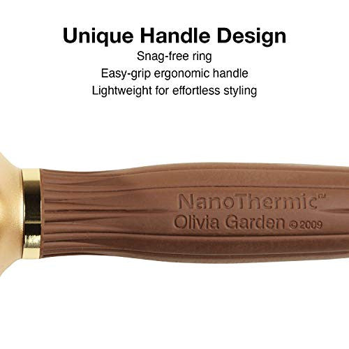 Olivia Garden NanoThermic Ceramic + Ion Round Thermal Hair Brush, NT-24, 1"