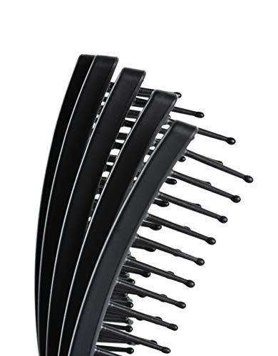 KareCo Tangle Buster Brush, Detangler for All Hair Types, Black, Small (7 Fingers)