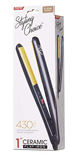 Styling Choice Ceramic Flat Iron, 1 Inch, 0.71 Pound