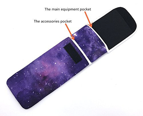 Auony Heat-resistant Travel Neoprene Storage Pouch Case Bag with Two Pocket for Flat Iron, Straightener, Curling Wand/Curling Iron