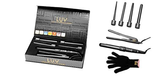 LUV 8 Piece Interchangeable Curler and Styling Iron, Dazzling Black