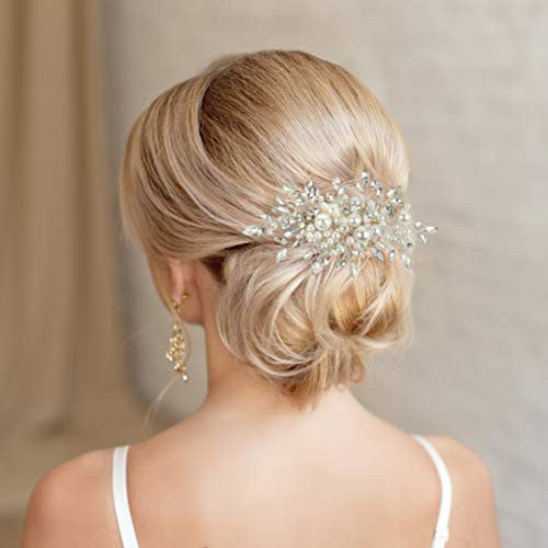 Pivoines et dentelle Peigne à cheveux de mariée élégant | Casque de mariage | Accessoires à pince à épingle avec strass en cristal et perles pour femmes