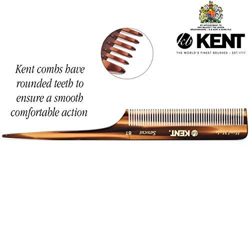 Kent 8T Rattail Combs for Hair Care and Style for Sectioning and Pick Care Kit Styling for Men and Women Parting Comb Rat Tail Comb/Kent Hair Comb Fine Tooth