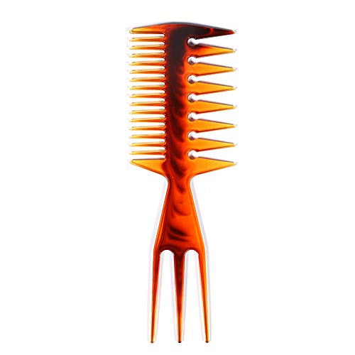 Afro Combs, Anself 3Pcs Metal African American Pick Comb Hair Brush Hairdressing Styling Tool (Type 2)