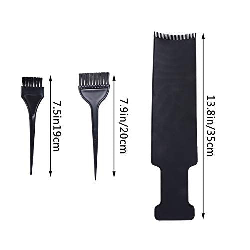 Lurrose 3pcs Long Highlighting Board and Brush Kit Hair Coloring Comb Hairdressing Pick Color Balayage Board for Dyeing