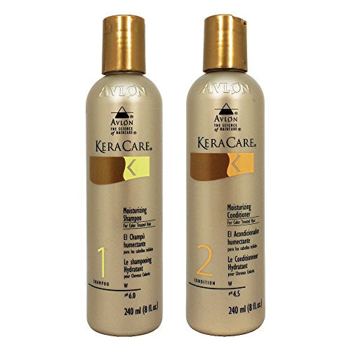 KeraCare Moisturizing Shampoo for Color Treated Hair 8 oz & KeraCare Moisturizing Conditioner for Color Treated Hair 8 oz Combo Set