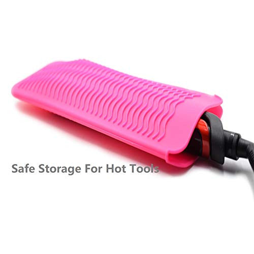 Pink Hair Straightener Pouch,heat Resistant Mat Holder For Flat