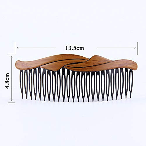 8 pièces en plastique grain de bois creux cheveux côté peignes rétro peigne à cheveux épingles clips coiffure avec dents pour dame femmes filles accessoires de coiffure [taille du peigne (LW): 13.5x4.8cm/5.3x1.78inch]