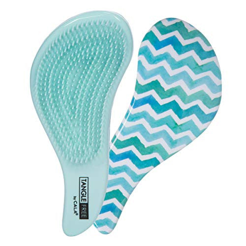 Cala New tangle free frenchie blue chevron hair brush