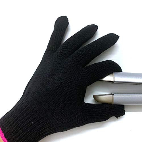 Pochette pour tapis résistant à la chaleur et gant résistant à la chaleur pour fers à friser, lisseurs, fers plats et outils de coiffure 11,5" x 6", silicone de qualité alimentaire, gris