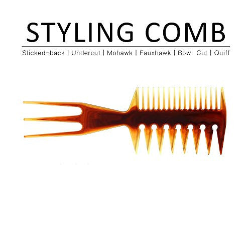 Afro Combs, Anself 3Pcs Metal African American Pick Comb Hair Brush Hairdressing Styling Tool (Type 2)