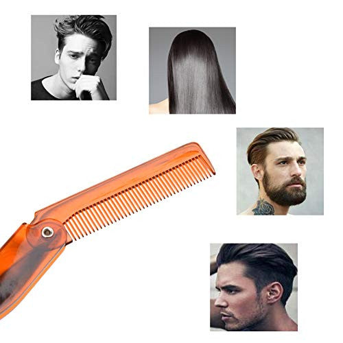 Kare &amp; Kind Peigne de poche pliable pour homme – 4 peignes à dents fines (2 marron et 2 noirs) – Pour coiffer les cheveux, la moustache, la barbe – Toilettage pour homme – Cadeau idéal