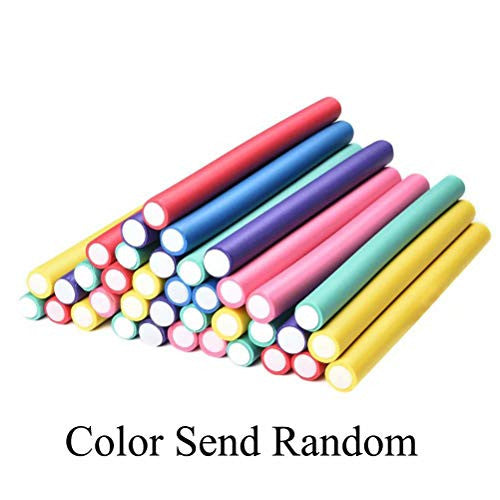 Cadeau de Noël Lot de 50 bigoudis de 9,5 pouces en mousse Twist-Flex, tiges de polymérisation flexibles, bigoudis pour cheveux longs, moyens et courts (diamètre 2 cm)