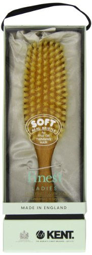 Kent LS9D Ladies Finest Hair Brush for Women - Boar Bristle Hair Brush Made of Satinwood and Soft Boar Bristle for Thin Hair - Luxury Royal Styling Brush, Straightening Brush, and Smoothing Brush