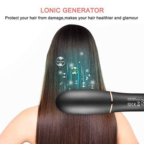 Brosse à lisser les cheveux, lisseur à barbe pour hommes, brosse à lisser anti-brûlure avec chauffage rapide, peigne à brosse portable pour la maison ou les voyages