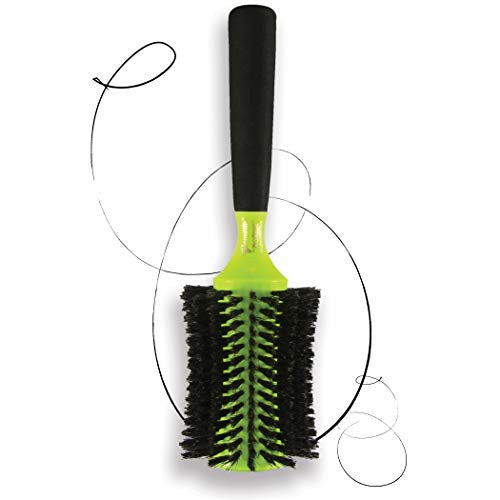 Monroe Glamour Brosse ronde de coiffage et de finition : poils 100 % naturels, noyau polydynamique, manche en mousse – Pro