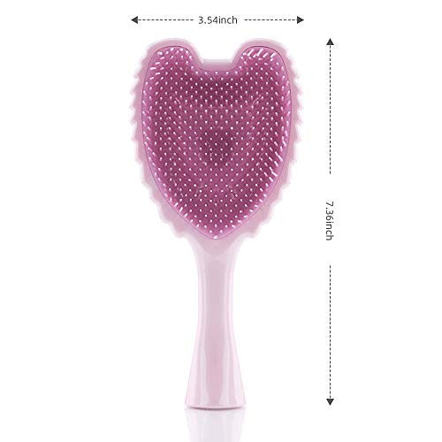 Tangle Angel Cute Hair Brush for Thick Curly Thin Long Short Wet or Dry Hair,Detangler Brush, Detangling Massage Brush for Adults & Kids Hair(187mm, Gloss pink)