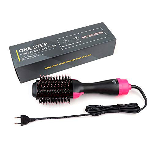 Hair Dryer Brush,Diffuser Travel One-step Curling Iron Dry Straight, Upgraded Version of Small Hot Air With Comb Professional Bio-Ion Technology to Reduce Curl Static