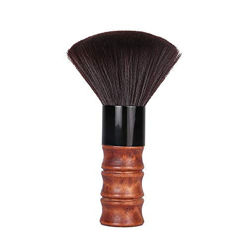 Barber Neck Duster Brush for Hair Cutting, Soft Neck Cleaning Brush, Professional Salon Tool (Red Brown)