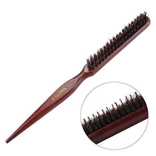 CCbeauty Teasing Brosse à cheveux en poils de sanglier pour femme Queue en bois Crêpage Brosses Teaser Lissage et coiffage Peigne à cheveux fins 2 pièces
