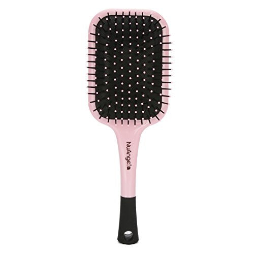 NuAngela Cushioned Paddle Hair Brush (Pink)