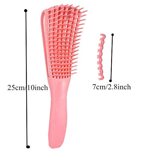 Detangling Brush for Black Natural Hair,Hair Detangler Brush for African American 3a/4b/4c Kinky Wavy,Curly,Coily,Thick Hair, Wet n Dry,Improve Hair Texture-Easy Clean (Pink with Big Handle)