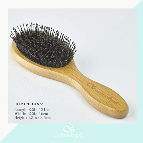 Natural Boar Bristle Hair Brush for Women, Men, Kids; Dry and Wet  Detangling Hair Brush Gently Enhances Shine, Smooths Frizz and Prevents  Breakage in Fine and Straight, Thick and Curly Hair 