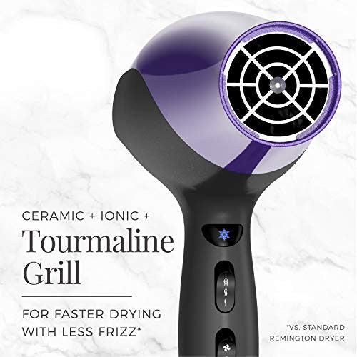 Remington D3190 Damage Protection Hair Dryer with Ceramic + Ionic + Tourmaline Technology, Purple